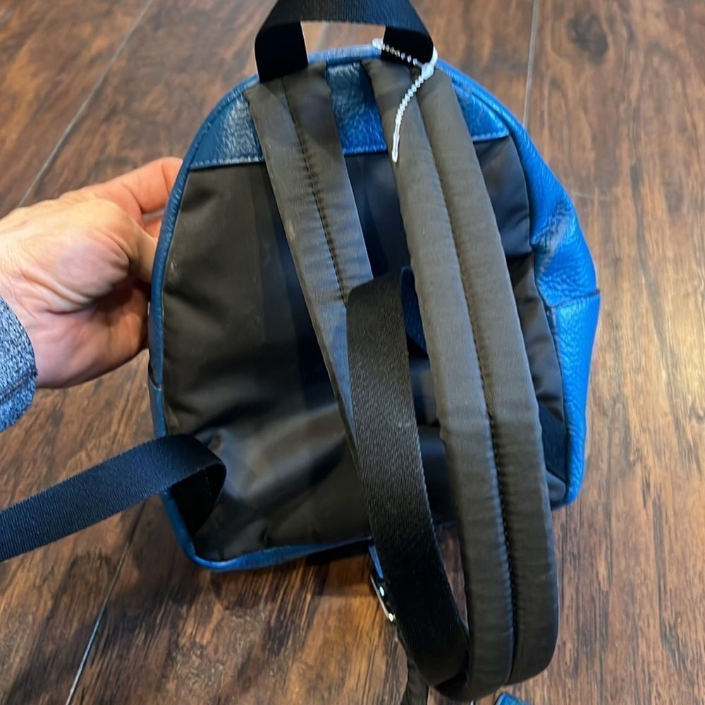 COACH Mini Charlie Backpack in Pebble Leather blue color used in GUC - Picture 9 of 11